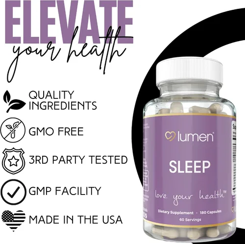 Miniatura 6 de Lumen Naturals - Sueño natural para adultos - Suplemento de hierbas con melatonina, raíz de valeriana, magnesio - Apoyo para dormir profundo