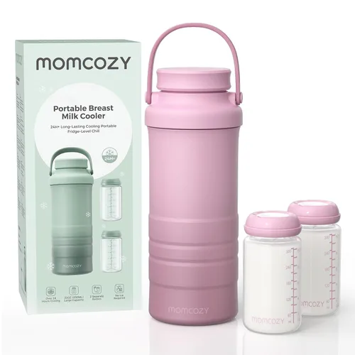Miniatura 11 de Momcozy Enfriador portátil de leche materna de 22 onzas para exteriores, salvavidas con enfriamiento total de 360° durante 24 horas, enfriador