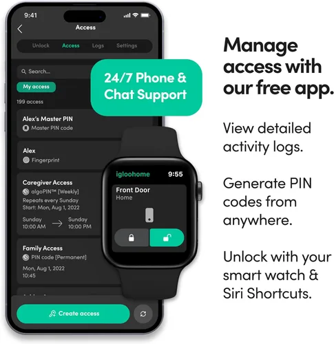 Miniatura 7 de igloohome Cerradura inteligente Deadbolt Go con huella digital, llaves digitales, códigos PIN remotos, puente WiFi (se vende por separado), probado