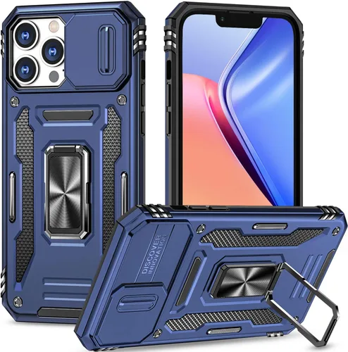 Miniatura 101 de Funda para iPhone 13 Pro con funda para cámara, con soporte de anillo para soporte, con función de montaje magnético para automóvil, para iPhone 13