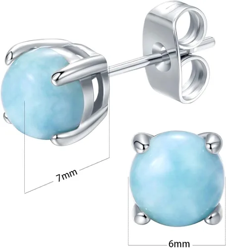 Miniatura 3 de GEMSME 925 Sterling Silver Gemstone Stud Earrings Hypoallergenic Jewelry for Women