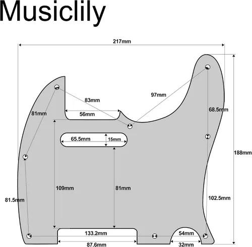 Miniatura 2 de Musiclily Pro 8 agujeros Tele Golpeador para guitarra JPN Made Fender Japan Telecaster, 3Ply Negro