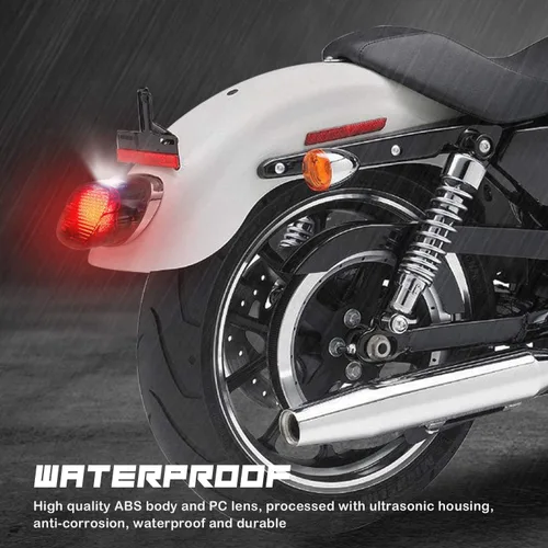 Miniatura 5 de NTHREEAUTO Luz trasera LED ahumada para motocicleta, luces traseras con luces de matrícula de freno compatibles con modelos Harley Dyna, FLST