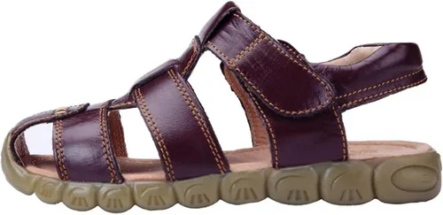 Miniatura 5 de DADAWEN - Sandalias deportivas de cuero para niños y niñas, puntera cerrada, para exteriores (para bebés, niños pequeños y grandes)