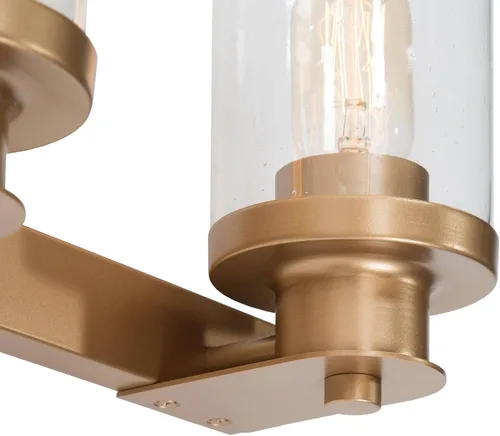 Miniatura 6 de Durent Lighting Moderna lámpara de baño, tocador de 3 luces con pantalla de vidrio semillado, 20.5 x 7.9 x 6.7 pulgadas, oro satinado, certificado