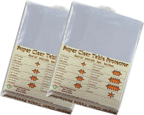Miniatura 5 de Protector de mantel y mantel de vinilo 100% duradero, extra resistente, tamaño cuadrado de 54 x 54 pulgadas