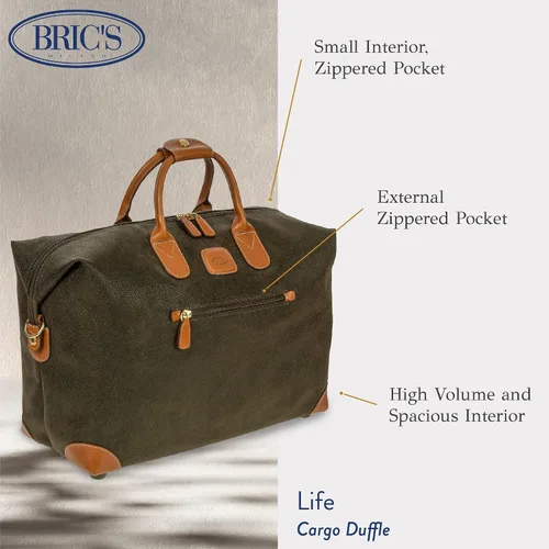 Miniatura 3 de Bric's Bolsas de lona tipo cargo, Verde -Oliva, Life - Bolsa de lona de 18 pulgadas