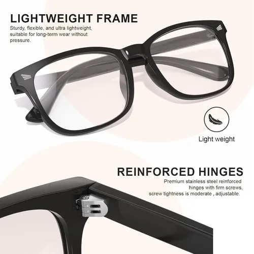 Miniatura 4 de hunsquer Gafas de luz azul para mujer/hombre, gafas de luz azul para computadora negro (806803blacktoucha)