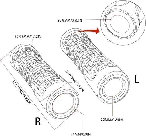 Miniatura 6 de Agarraderas de mango de motocicleta extremos de 7/8 pulgadas para manillar de goma de gel, manos de freno para Y&AMAHA FZ6R FZ 6 R FZ-6R 2009 2010