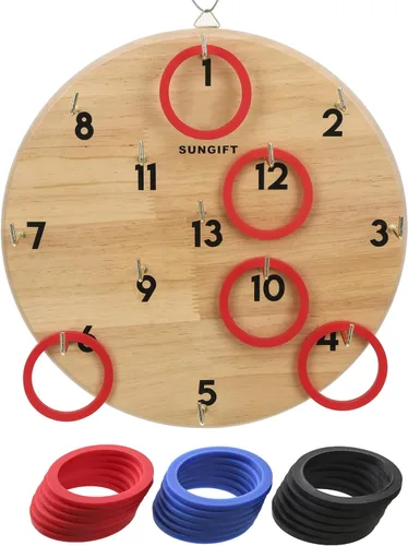 Juego de lanzamiento de gancho y anillo SUNGIFT para adultos y niños - Juegos de lanzamiento de anillos de Hooky en el patio - Juego de pared de