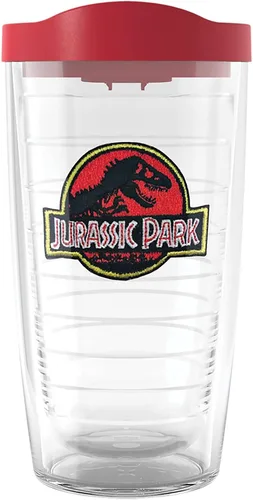 Miniatura 10 de Tervis Vaso aislado de doble pared con logotipo jurásico universal fabricado en Estados Unidos mantiene las bebidas frías y calientes, 10 onzas