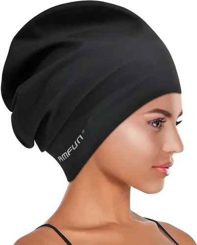 Miniatura 9 de 2 PCS Swimming Cap for Long Hair, Extra Large Swimming Caps for Women & Men, Silicone Adult Swim Cap, Waterproof Swimming Hat for Dreadlocks
