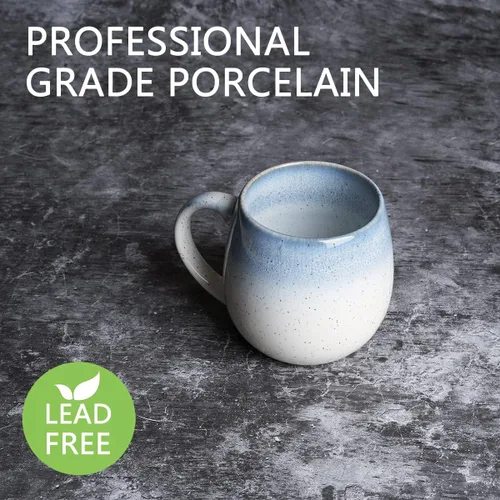Miniatura 3 de Bosmarlin Taza de café grande de cerámica, 21 onzas, taza de té grande redonda, apta para lavavajillas y microondas, taza en forma de huevo, esmalte