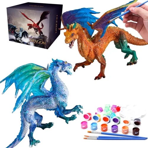 Kits de pintura de juguetes de dragón SOLDAY para niños Artes y manualidades Edades 3 6 5 7 9 12 Niños Niñas para hacer tus propias figuras pintadas