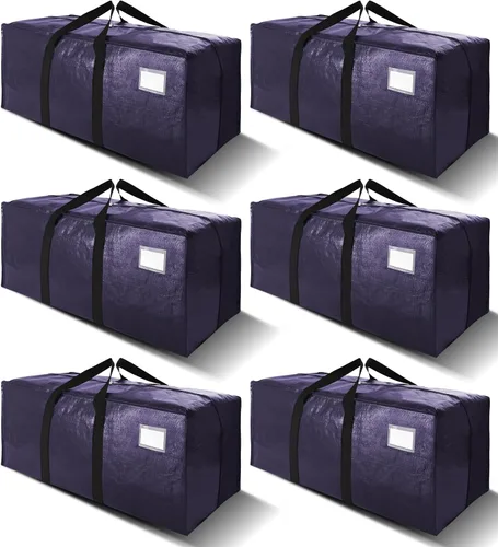 Miniatura 14 de VELVETSURE - Bolsas de almacenamiento extragrandes y de alta resistencia para mudanza, con asas y cremalleras, correas de mochila, asas grandes