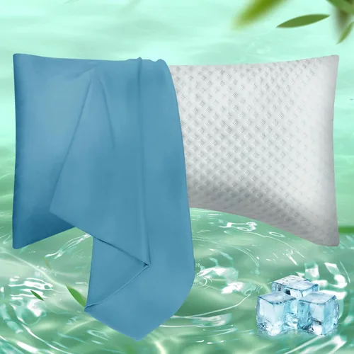 Miniatura 21 de Fundas de almohada de tamaño corporal, Fundas de almohada de viscosa refrescante con cierre de cremallera, Funda de almohada fresca y transpirable