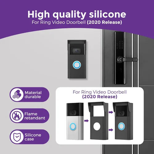 Miniatura 3 de Funda de silicona para timbres de video - Resistente a la intemperie, resistente a los rayos UV y a la lluvia, protección duradera para timbre
