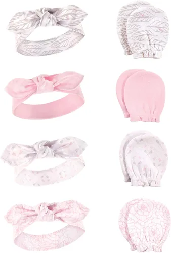 Miniatura 47 de Hudson Baby Conjunto de diadema de algodón y manoplas para rascar para bebé