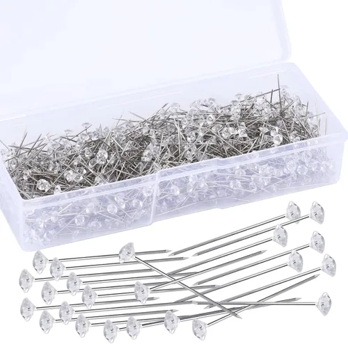 600 alfileres de ramo, alfileres de diamante rectos, alfileres de ramilletes de 1.5 pulgadas, alfileres de flores de ramilletes de costura, aguja de