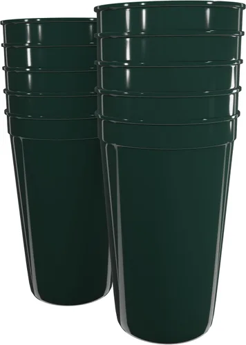 Miniatura 43 de PartyPrints Paquete de 100 vasos de plástico en blanco reutilizables de 10 a 12 onzas, vasos de estadio a granel, sin BPA, aptos para lavavajillas
