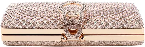 Miniatura 5 de Mulian LilY M106 Glitter Embrague Monedero Para Mujeres Brillante Noche Bolsos Fiesta Fiesta Bolso Rosa Oro