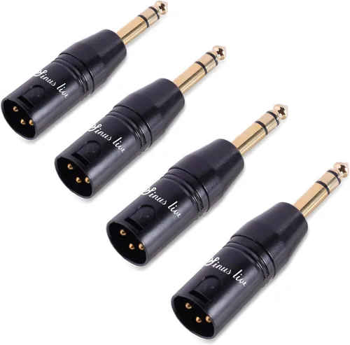 Miniatura 7 de SINUS LIVE 4 paquetes de 24 quilates de oro real XLR hembra macho a adaptador TRS de 1/4 pulgadas, XLR equilibrado a cuarto de pulgada