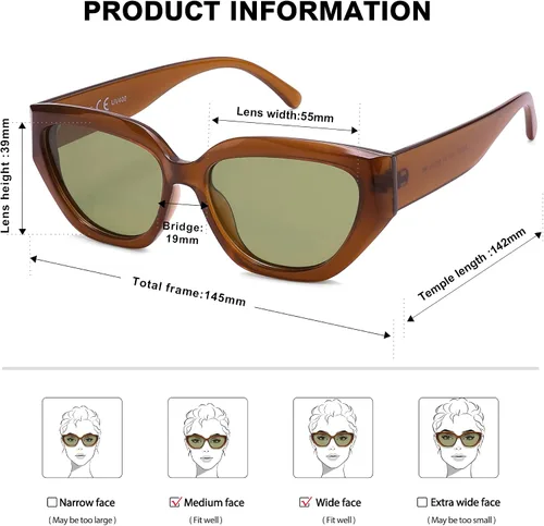 Miniatura 29 de SOJOS Gafas de sol polarizadas de ojo de gato lindo de moda para mujer Cateye SJ2237