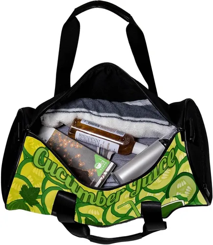 Miniatura 5 de Healthy Green Cucumber Juice Sports Duffel Bag Travel Tote Carry on Weekender Gym Overnight Bag for Men & Women