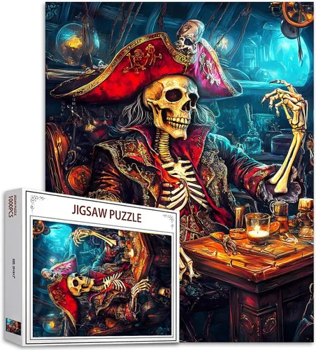 Miniatura 30 de Rompecabezas de 1000 piezas para adultos, rompecabezas de barco pirata para desafiantes juegos de actividades familiares, rompecabezas de arte