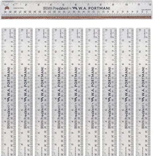 Miniatura 17 de Regla de metal de 12 pulgadas de Breman Precision con respaldo de corcho – Regla de borde recto de acero inoxidable, flexible, antideslizante