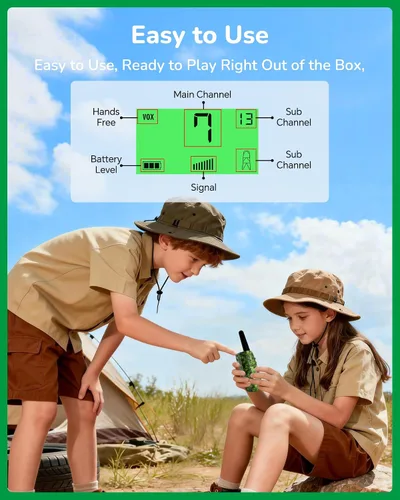 Miniatura 5 de Walkie Talkies para Niños Rellenos de Media Juguetes para Niños y Niñas de 3-12 Años, Alcance de 3 Millas Walkie Talkie para Acampar, Exterior