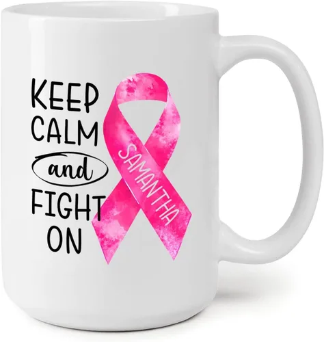 Miniatura 17 de Taza personalizada para sobrevivientes de cáncer, taza de cáncer de mama, taza de cinta rosa, regalo para sobreviviente de cáncer de mama, taza
