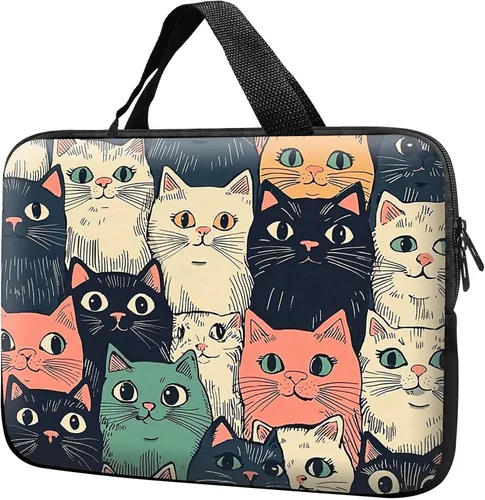 Miniatura 18 de Funda para laptop con asa de 17 pulgadas, impermeable, diseño de leopardo, compatible con MacBook Air, Pro, HP, Dell, Lenovo, ASUS