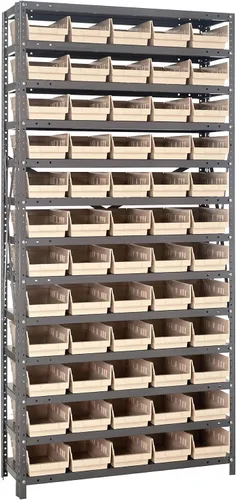 Miniatura 338 de Quantum QSBU-245BK Heavy Duty Shelving Unit with (7) Shelves and (24) QUS245 Black Bins for Garage Warehouse Storage Distribution 400 lb Load
