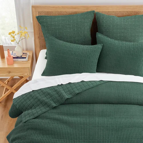 Miniatura 135 de Levtex Home Mills Waffle - Juego de colcha King (122 x 106 pulgadas) con 2 fundas de almohada (36 x 20 pulgadas) - Rubor - Juego de colcha de Blush