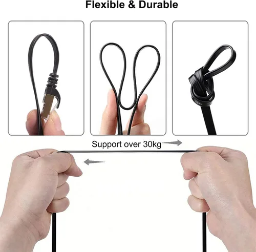 Miniatura 8 de BUSOHE Cable Ethernet Cat 8 de 30 pies, cable de parcheo de red de Internet plano de alta velocidad de 40 Gbps 2000 MHz Cat8, cable LAN blindado