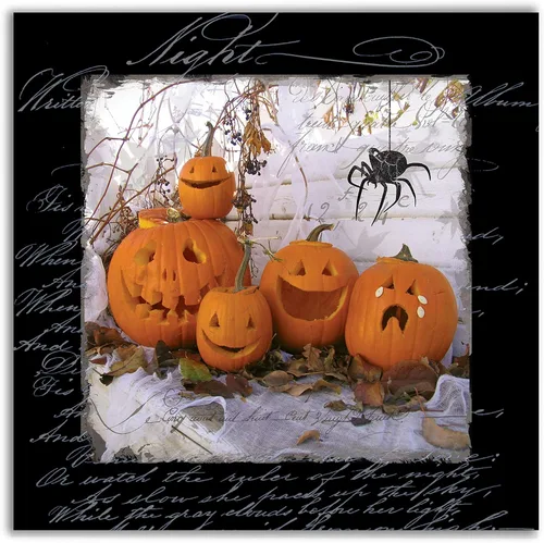 Miniatura 11 de Renditions Gallery Haunted House - Lienzo decorativo para pared de Halloween, 16 x 16 pulgadas