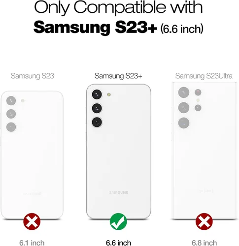 Miniatura 2 de SURITCH Funda para Samsung Galaxy S23 Plus, protector de pantalla integrado, protección de doble capa, protección completa, a prueba de golpes, Negro