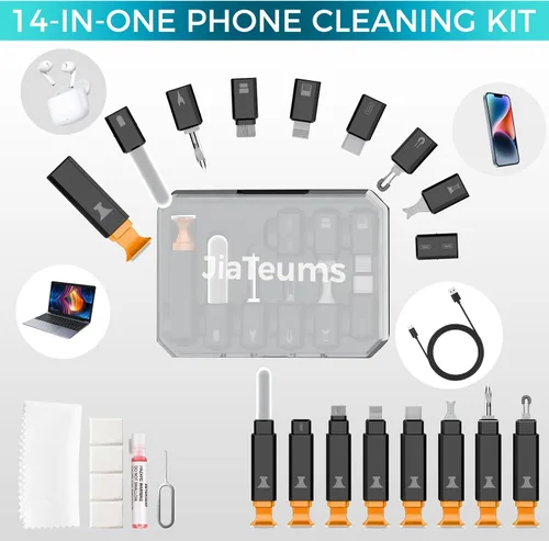 Miniatura 7 de Herramienta de limpieza de puerto de carga para iPhone, kit de limpieza y reparación JiaTeums para iPhone y Airpod, teléfono celular, computadora