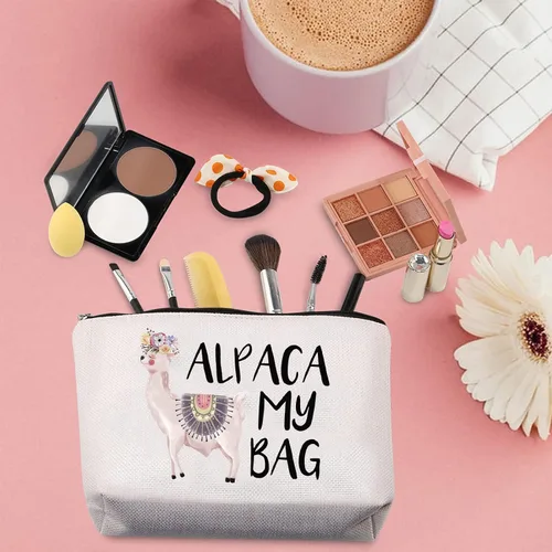Miniatura 5 de TSOTMO Bolsa de alpaca Regalo de llama Alpaca My Bag Bolsa de maquillaje de viaje Bolsas de aseo para amantes de los animales de llama Alpaca Dueño