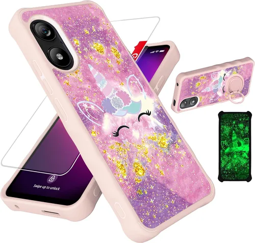 Miniatura 41 de jioeuinly JSF-DJS - Funda compatible con Nothing Phone 2a con protector de pantalla de vidrio templado, policarbonato duro + silicona suave, soporte