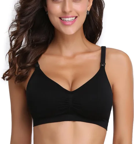 Miniatura 2 de BAOMOSI Brasier de lactancia para mujer, sin costuras, con clip, acolchado, para maternidad, paquete de 4