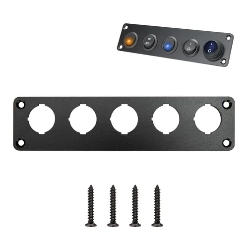 Miniatura 7 de Panel de interruptores, redondo de 12 voltios, panel de interruptores marinos de aluminio, impermeable, panel de interruptor basculante