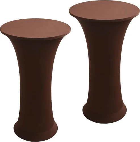 Miniatura 14 de Mantel Redondo Elástico de Spandex para Cóctel, Paquete de 2, 24"x43" Cubierta de Mesa Ajustada Highboy Elástica, Mantel Redondo de Cóctel para Mesa