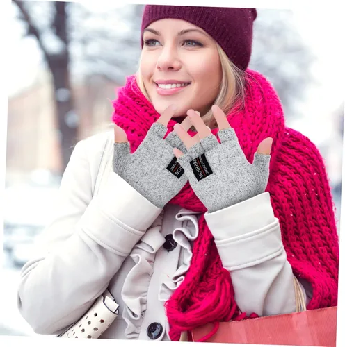 Miniatura 5 de LIOOBO Guantes calefactados por USB: guantes de escritura suaves para tejer, guantes de calentamiento de invierno, calentadores de mano