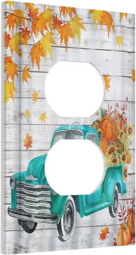 Miniatura 11 de Placas de pared de eucalipto verde de una sola palanca, estilo rústico, cubierta de interruptor de luz de 1 cuadrilla, hojas de árbol, cubiertas