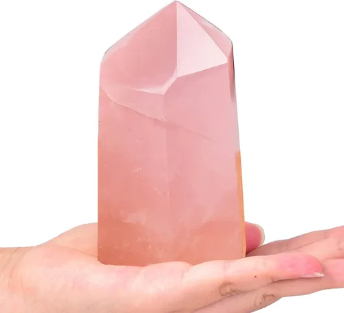 Miniatura 28 de AMOYSTONE Obelisco de Piedra de Sangre Africana Varita de Cristal Curativo Grande Torre Columna Facetada de 6 Lados Reiki Chakra Meditación Terapia