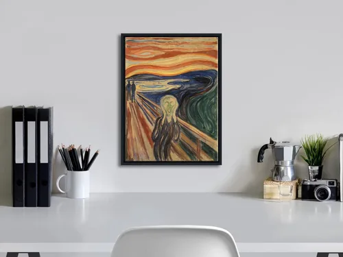 Miniatura 4 de Wieco Art Arte enmarcado El grito de Edward Munch pinturas famosas reproducción abstracta lienzo impresiones obras de arte para decoración de pared