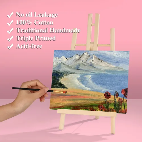 Miniatura 4 de ESRICH Lienzos para pintar de 8 x 10 pulgadas, paquete de 14 tableros de lienzo en blanco a granel, lienzo de algodón para pintura al óleo, acrílico