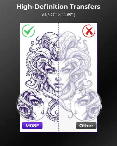 Miniatura 5 de Itari M08F - Impresora inalámbrica de plantillas de tatuajes, máquina de transferencia de tatuajes, copiadora térmica con 10 piezas de papel
